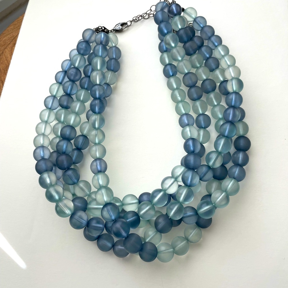 Frosted Lucite Beaded Statement Necklace | Vintage Acrylic Jewelry